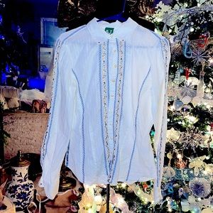 Vintage 3J Workshop button down long sleeve shirt size medium